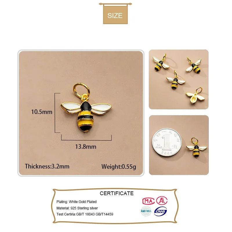 Insects Bees Charm Pendant Handmade DIY Accessories HY302