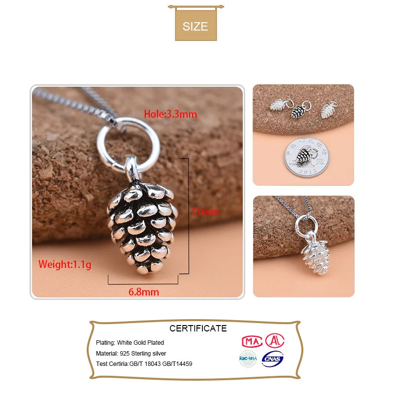 Mini Pine Cones Charm Pendant DIY Accessories Fine Jewelry HY140