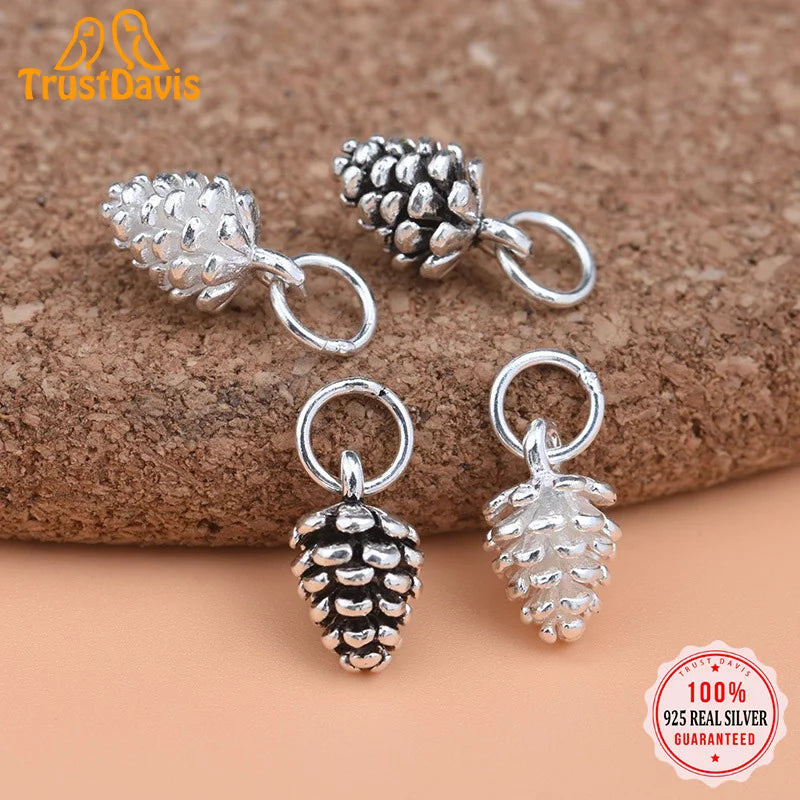 Mini Pine Cones Charm Pendant DIY Accessories Fine Jewelry HY140
