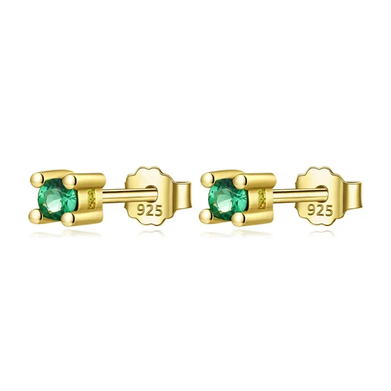 Fashion Mini Square Green CZ Stud Earrings DA2297