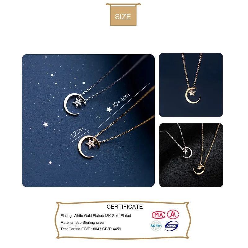 Fashion Moon Star Dazzling CZ Choker Necklace DB013