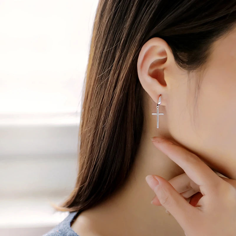 Fashion Personality Cross Hoop Earring H070