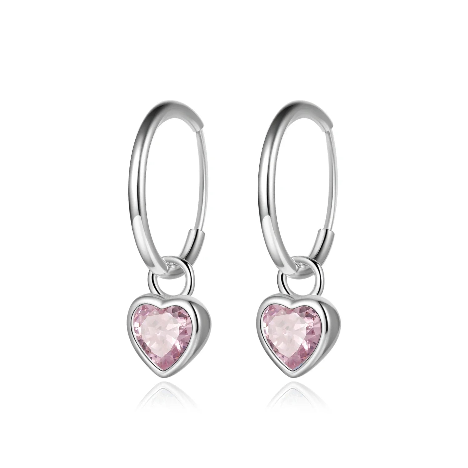 Fashion Romantic Heart Zircon Hoop Earrings  DS4605