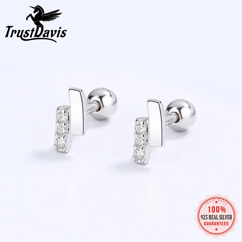 Fashion Simple CZ Screw Stud Earrings DG0140