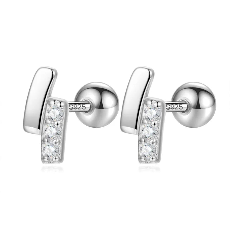 Fashion Simple CZ Screw Stud Earrings DG0140