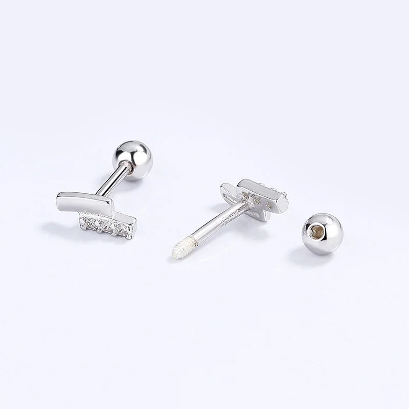 Fashion Simple CZ Screw Stud Earrings DG0140