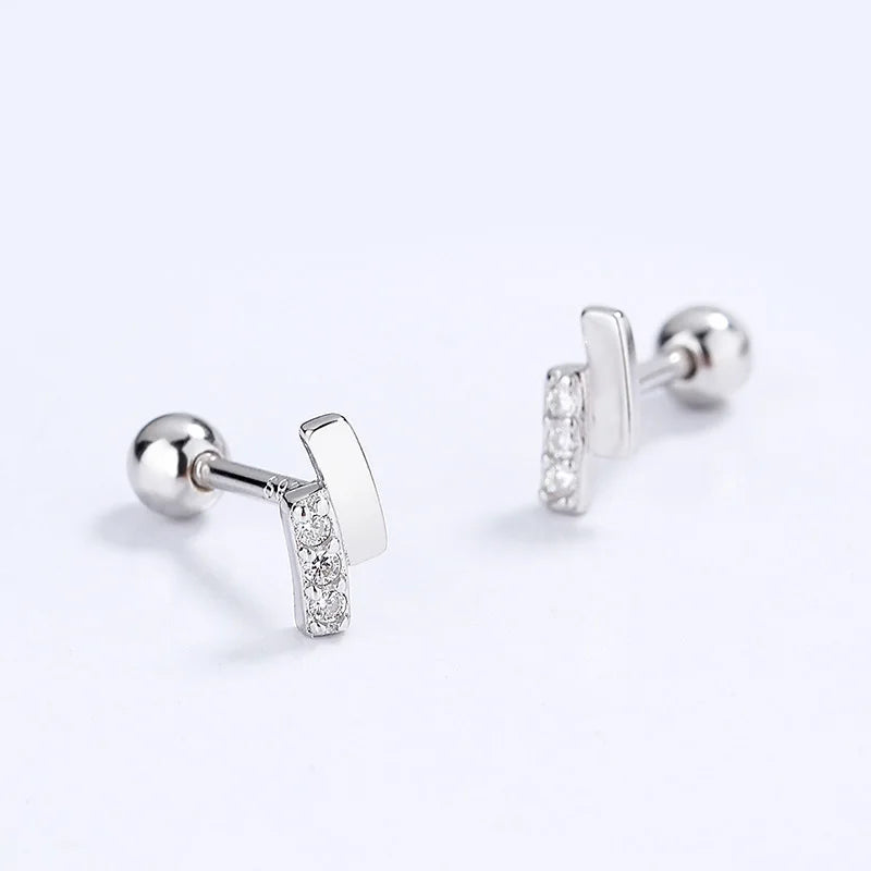 Fashion Simple CZ Screw Stud Earrings DG0140