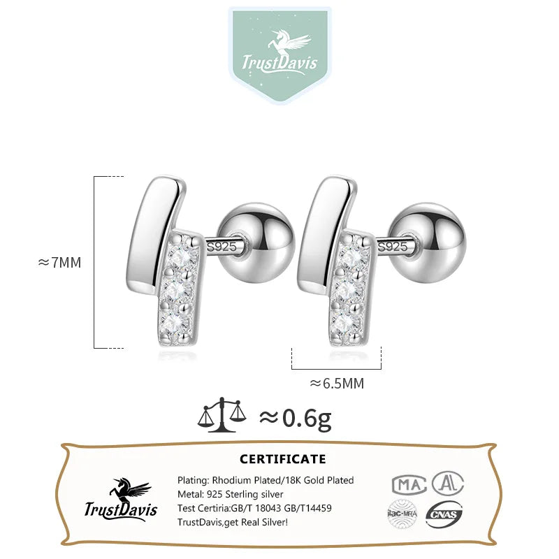 Fashion Simple CZ Screw Stud Earrings DG0140