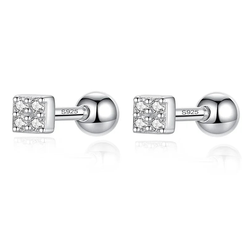 Fashion Square CZ Beads Screw Earring  DB1423