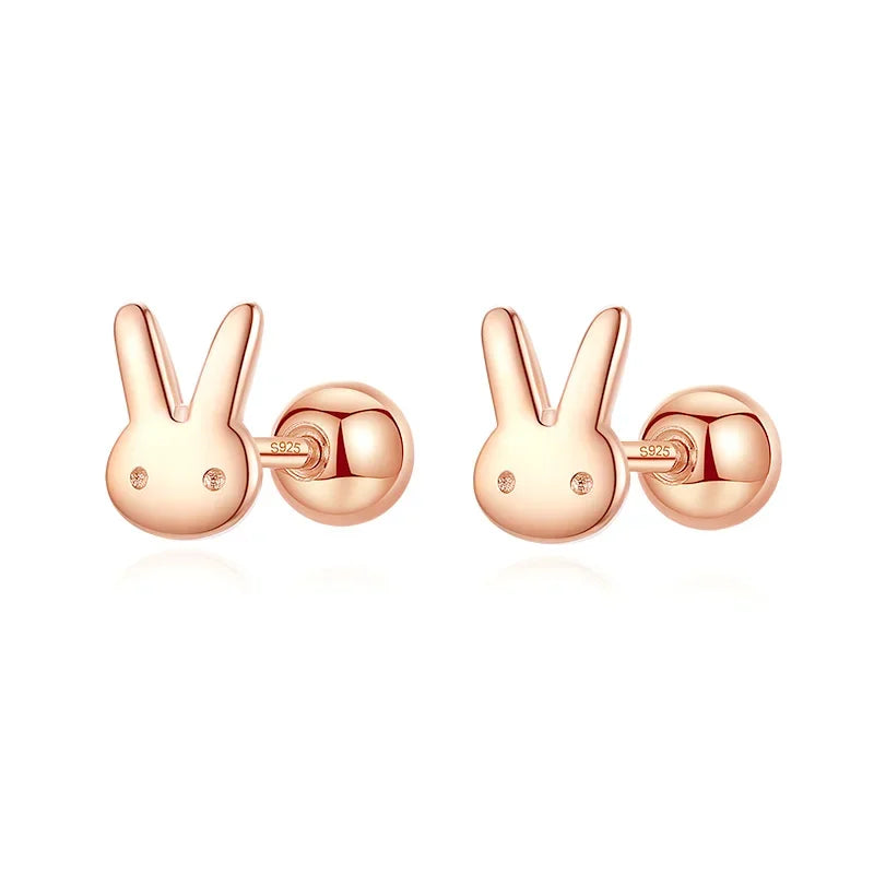 Fashion Sweet Animal Rabbit Screw Stud Earrings DA2628