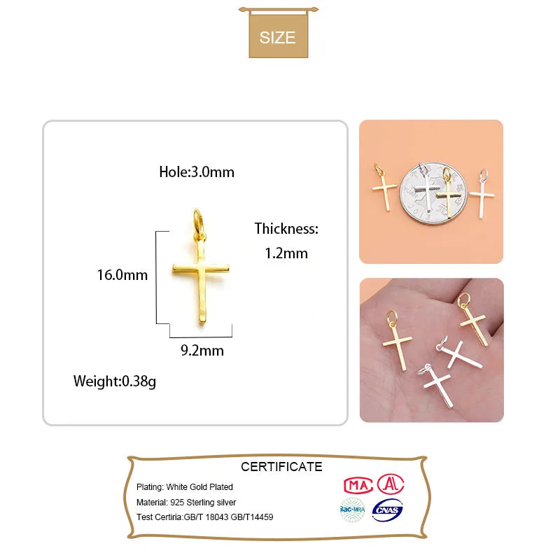 Cross Charm Pendant DIY Accessories Fine Jewelry HY039