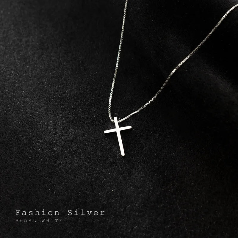 Fashion Sweet Cross Pendant Box Chain Necklace DA2710