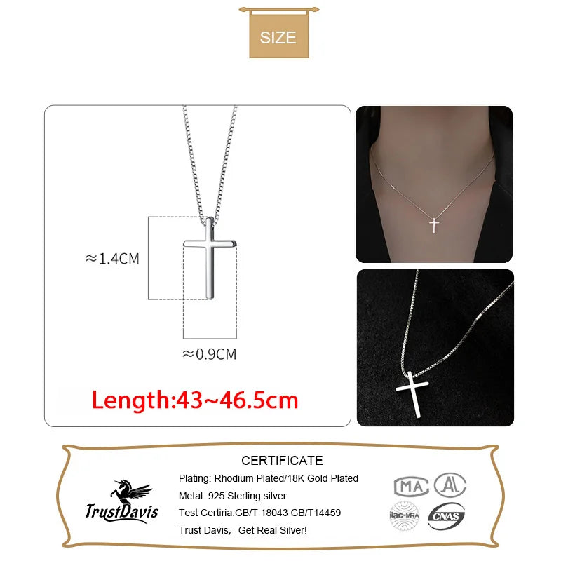 Fashion Sweet Cross Pendant Box Chain Necklace DA2710