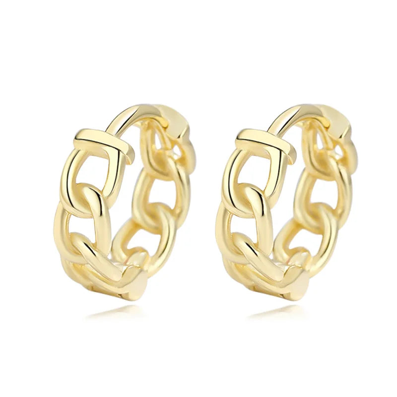 Hollow Knit Chain Hoop Earrings For Women Wedding Party Fine Jewelry DA2512