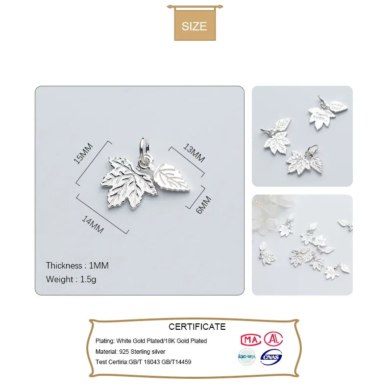 Double Maple Leaf Charm Pendant  DZ136