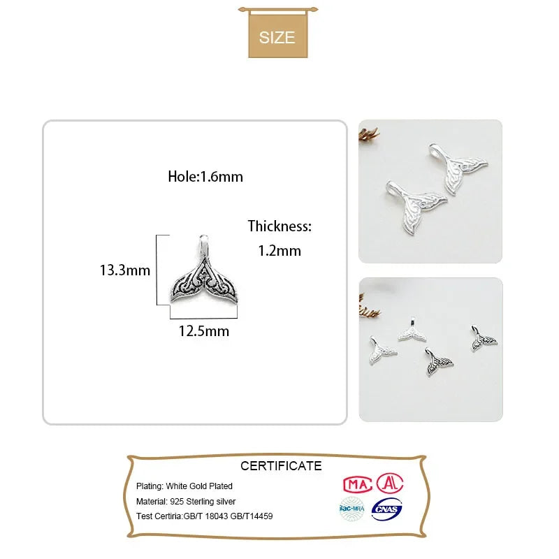 Mermaid Tail Charm Pendant DIY Accessories HY077