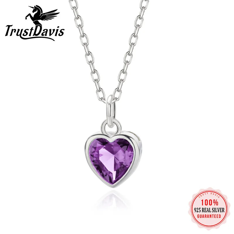 Fashion Sweet Romantic Heart Shiny CZ Clavicle Necklace DA2596