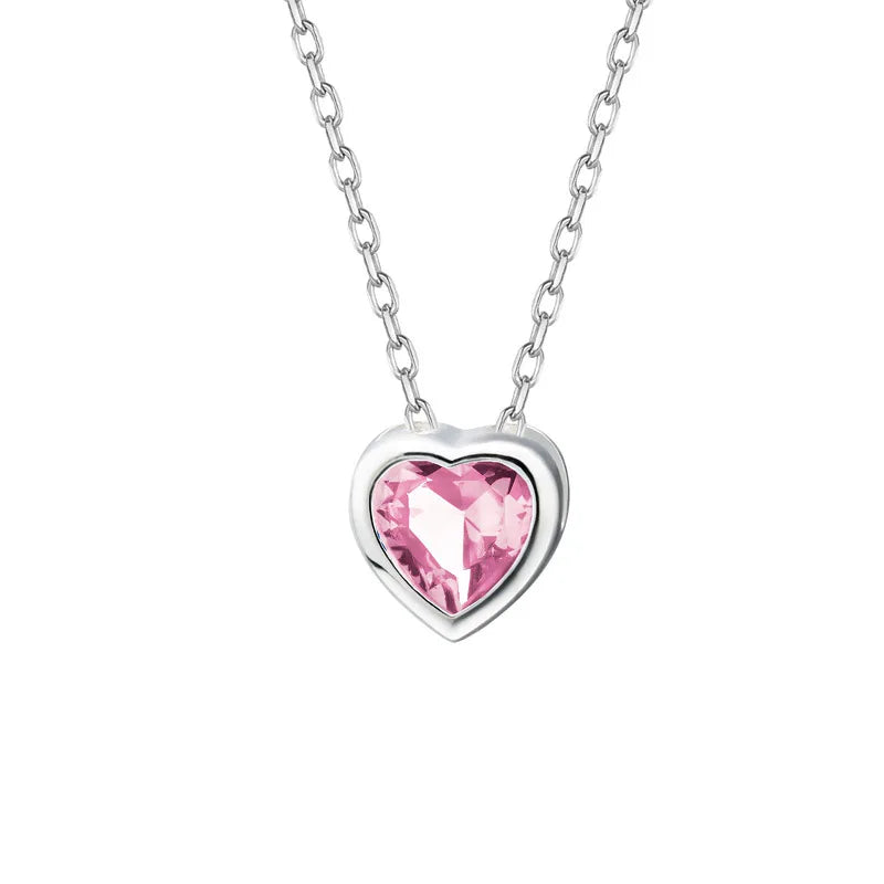 Fashion Sweet Romantic Heart Shiny CZ Clavicle Necklace DA2596