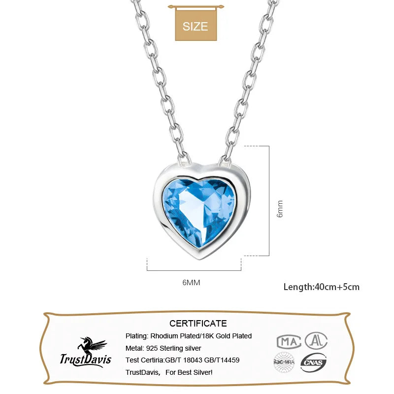 Fashion Sweet Romantic Heart Shiny CZ Clavicle Necklace DA2596