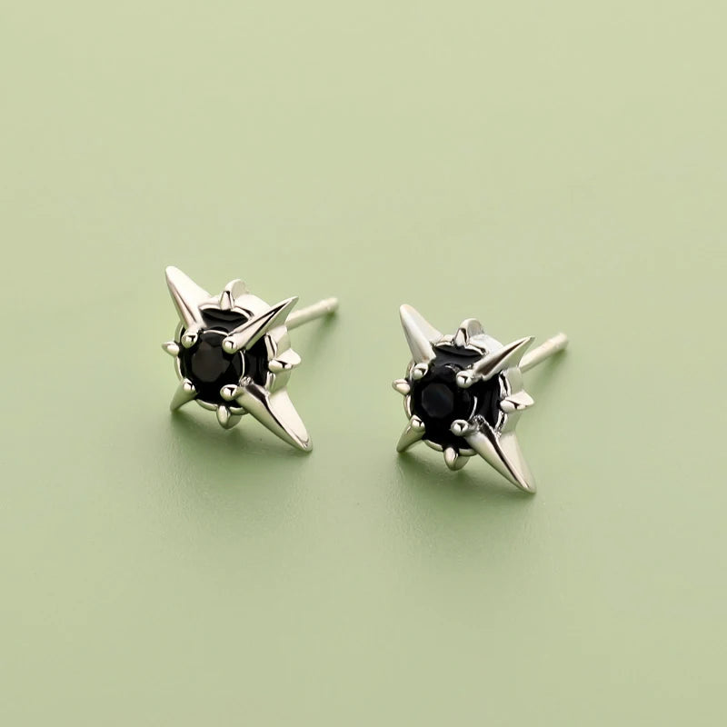 Fashion Sweet Star Black CZ Stud Earrings DA2528