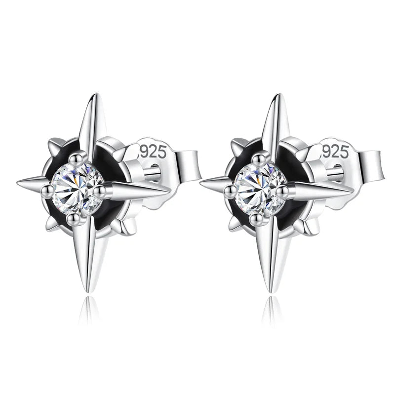 Fashion Sweet Star Black CZ Stud Earrings DA2528