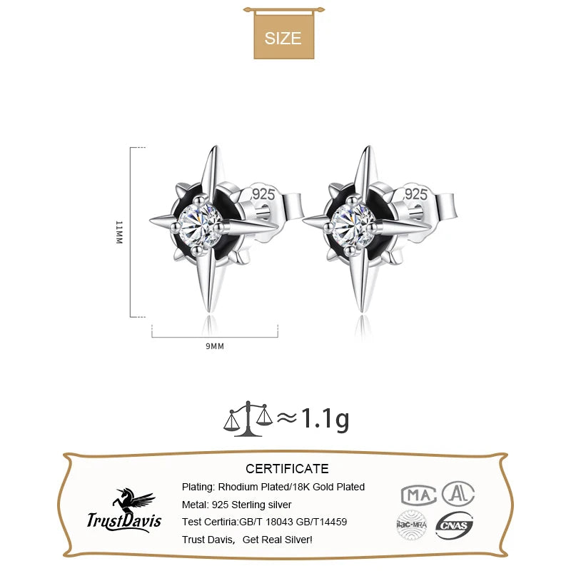 Fashion Sweet Star Black CZ Stud Earrings DA2528