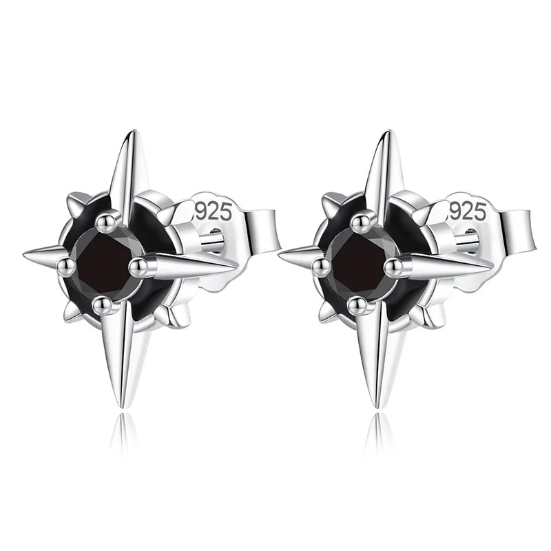 Fashion Sweet Star Black CZ Stud Earrings DA2528