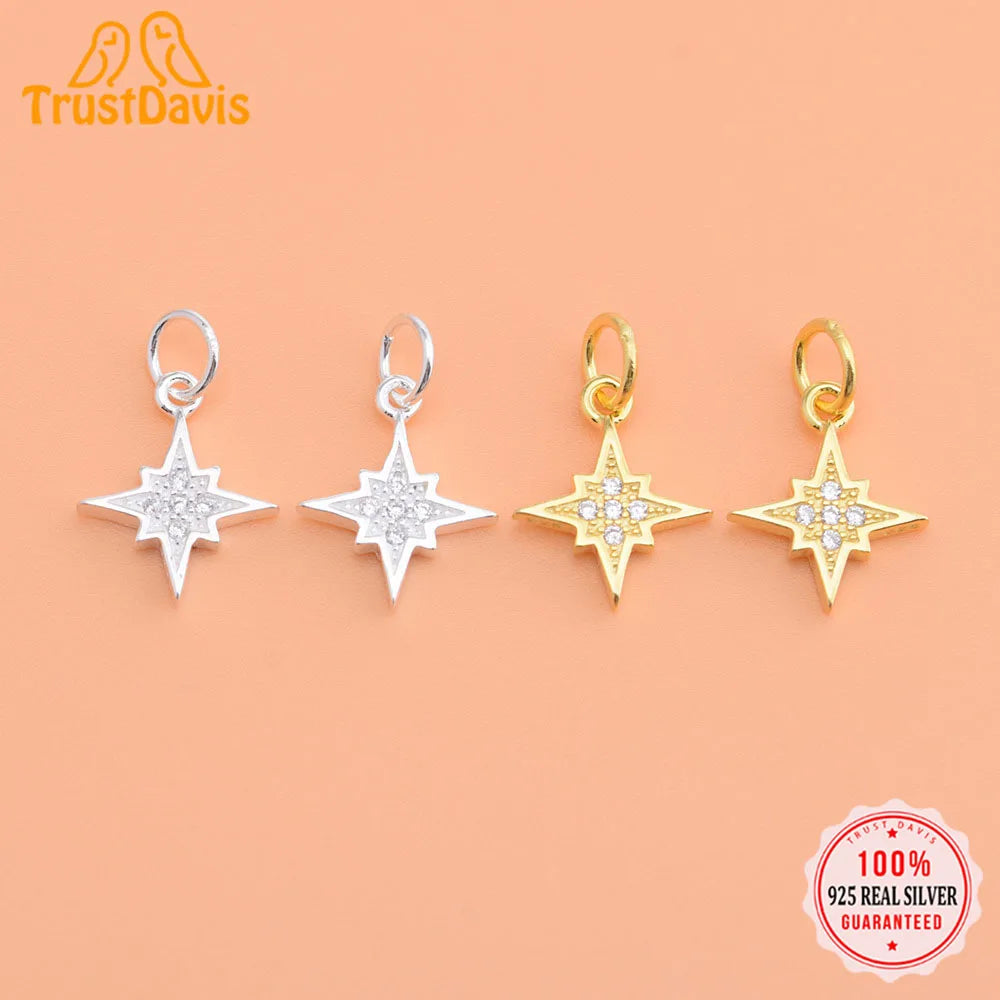 Star CZ Charm Pendant DIY Accessories Fine Jewelry Wholesale DZ12