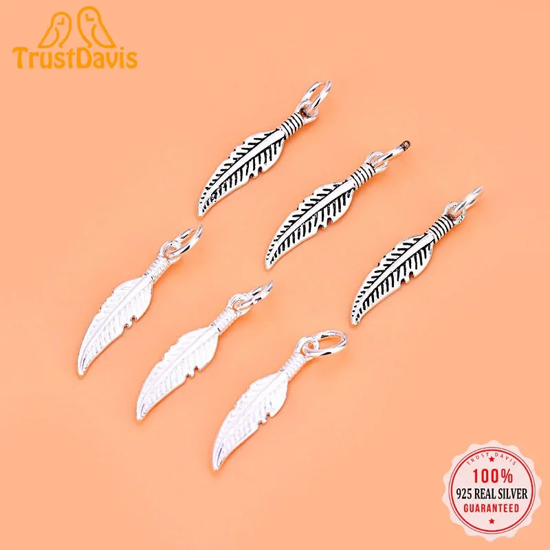 Trendy Feather Charm Pendant Handmade DIY Accessories HY079