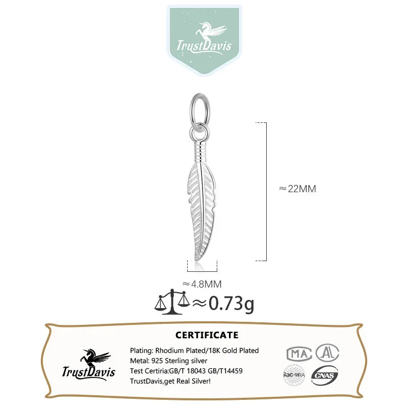 Trendy Feather Charm Pendant Handmade DIY Accessories HY079