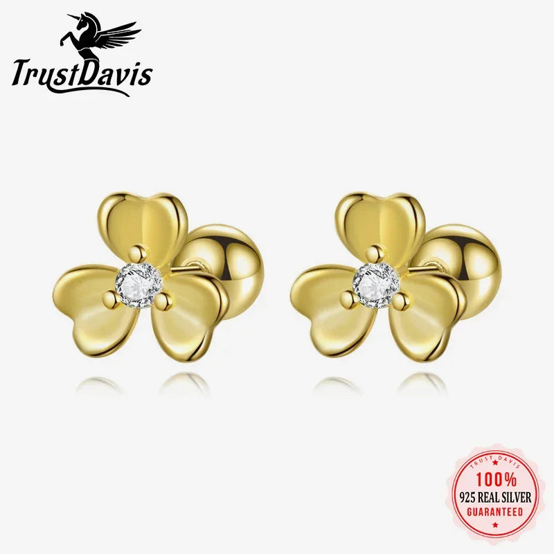 Flowers Dazzling CZ Stud Earrings DS4307