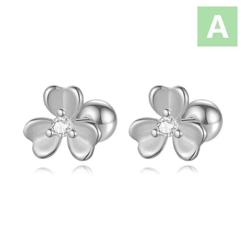 Flowers Dazzling CZ Stud Earrings DS4307