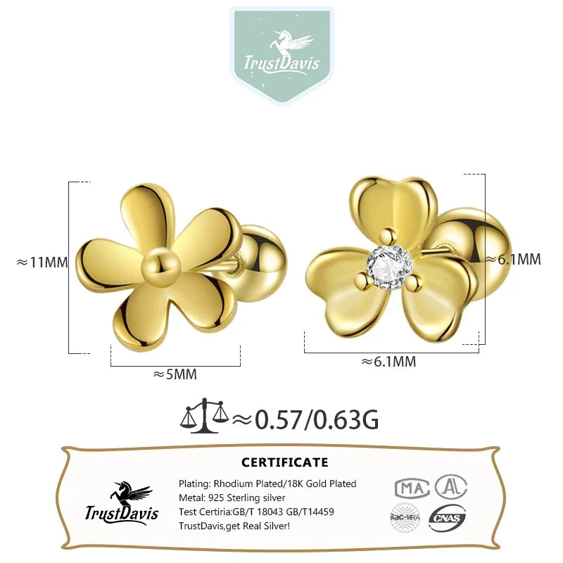 Flowers Dazzling CZ Stud Earrings DS4307