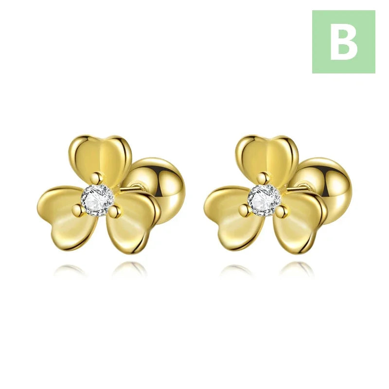 Flowers Dazzling CZ Stud Earrings DS4307