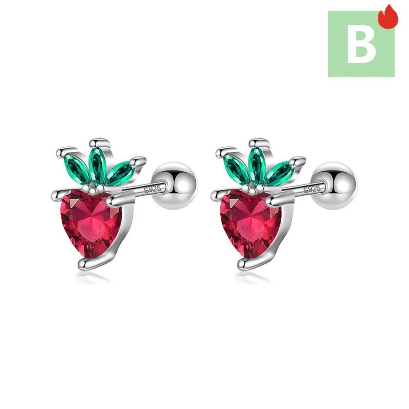 Fruit Zircon CZ Screw Stud Earrings DF2006