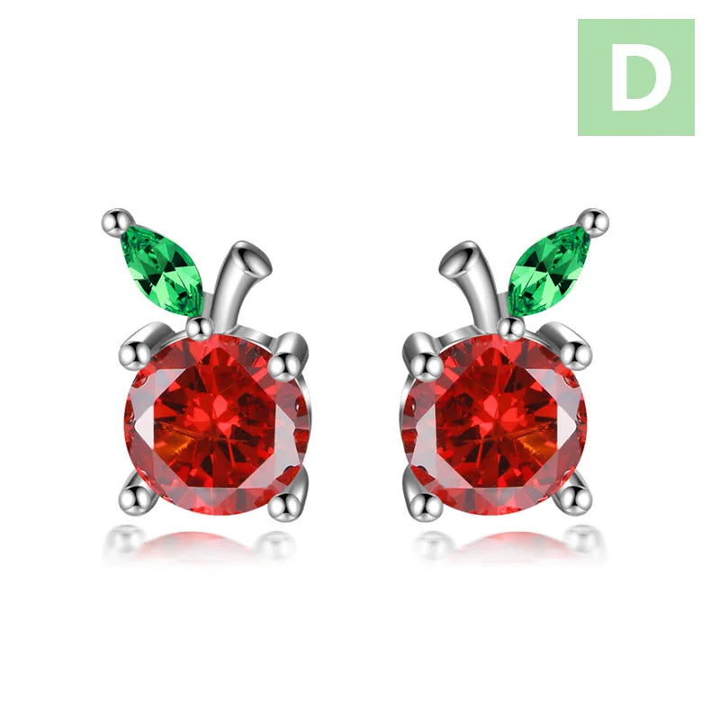 Fruit Zircon CZ Screw Stud Earrings DF2006