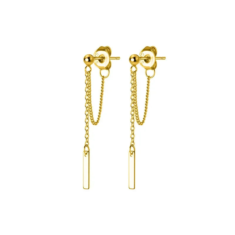 Geometric Linked Stick Chain Stud Earrings DS1434