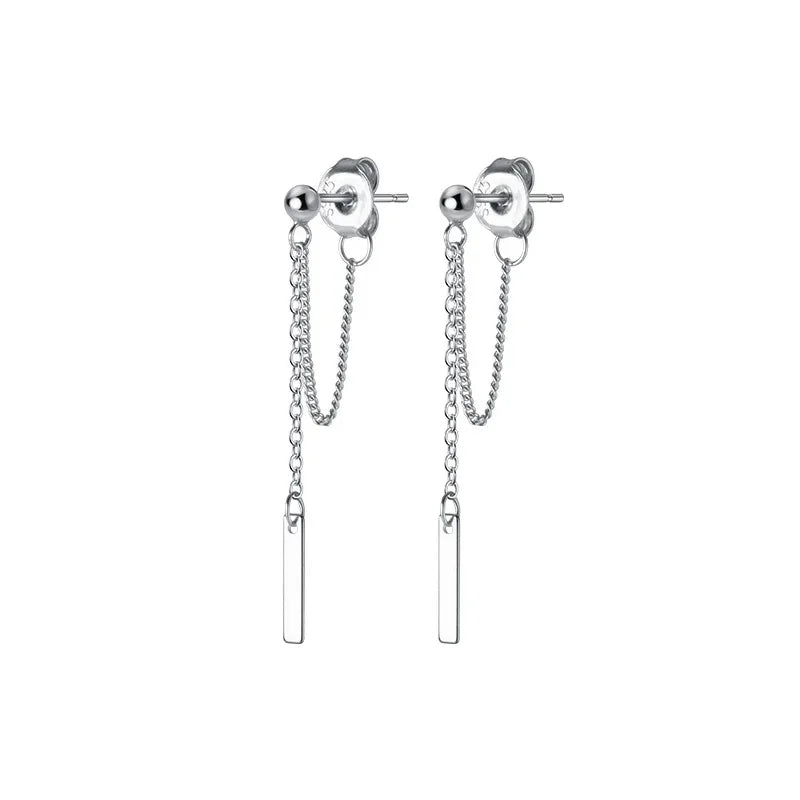 Geometric Linked Stick Chain Stud Earrings DS1434