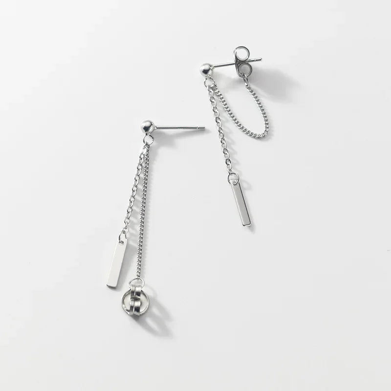 Geometric Linked Stick Chain Stud Earrings DS1434