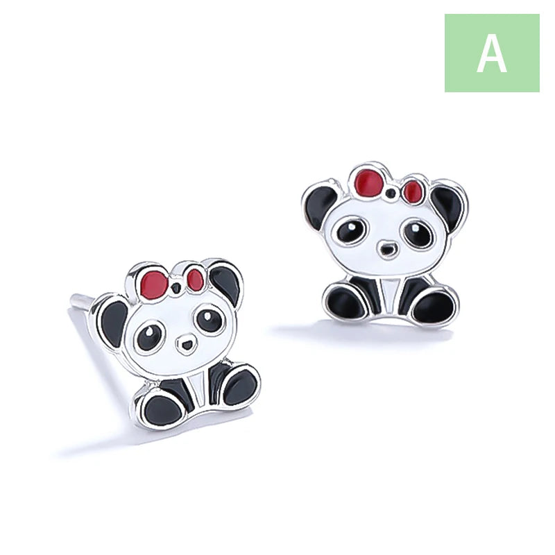 Glaze Cake Panda Dragonfly Stud Earrings DS4607