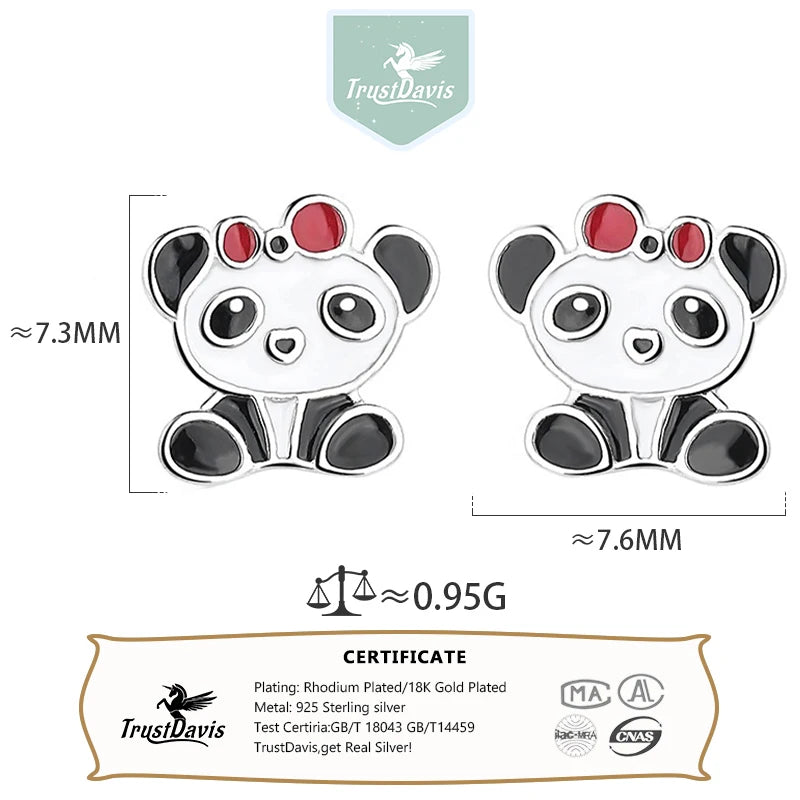 Glaze Cake Panda Dragonfly Stud Earrings DS4607