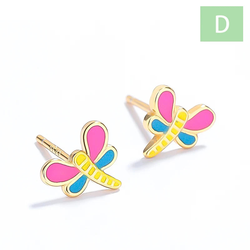 Glaze Cake Panda Dragonfly Stud Earrings DS4607