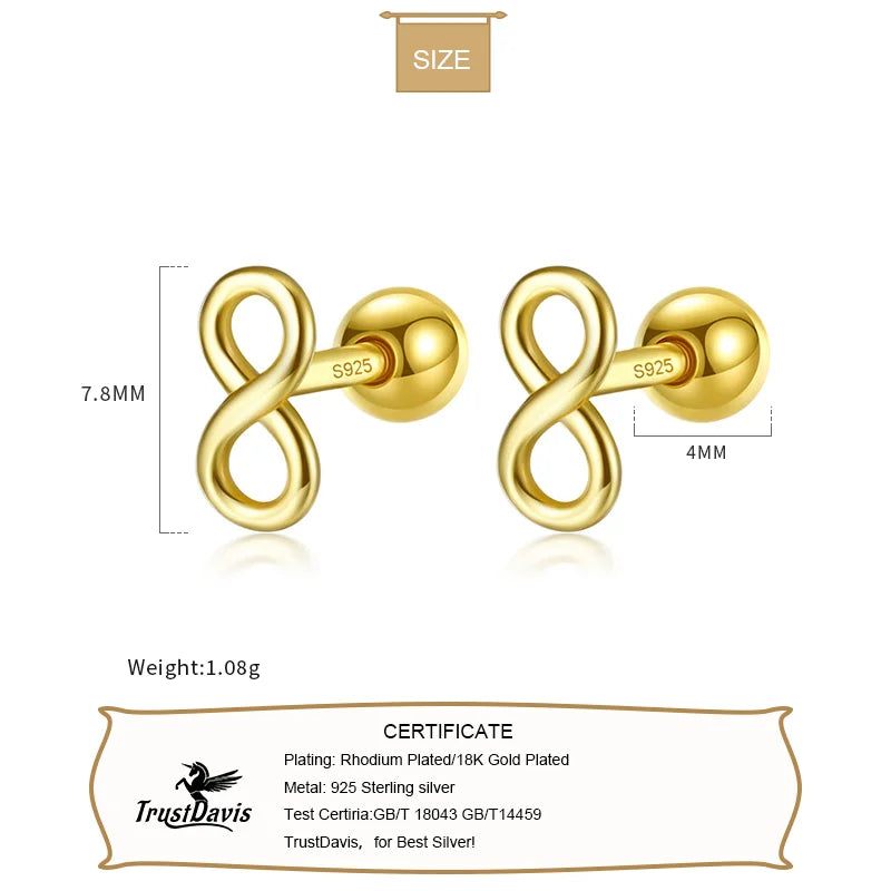 Infinite Bead Screw Stud Earrings DA2839