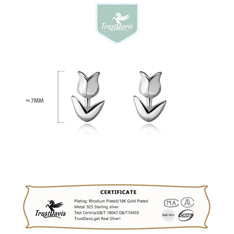 Minimalist Tulip Screw Stud Earrings DS4650