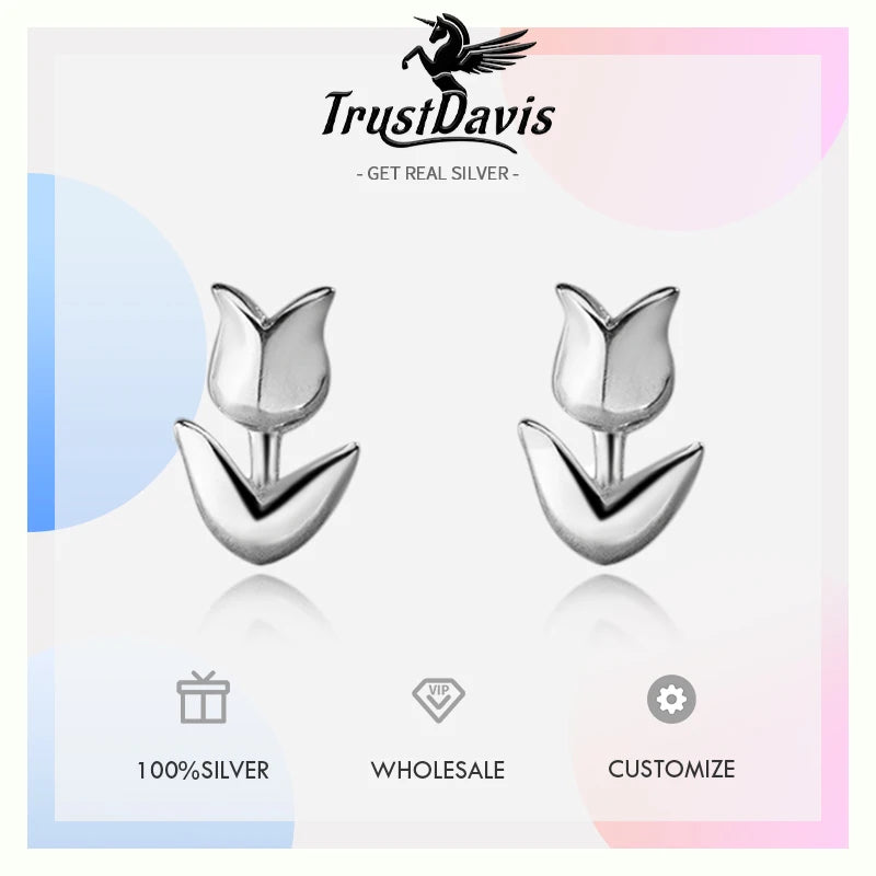 Minimalist Tulip Screw Stud Earrings DS4650