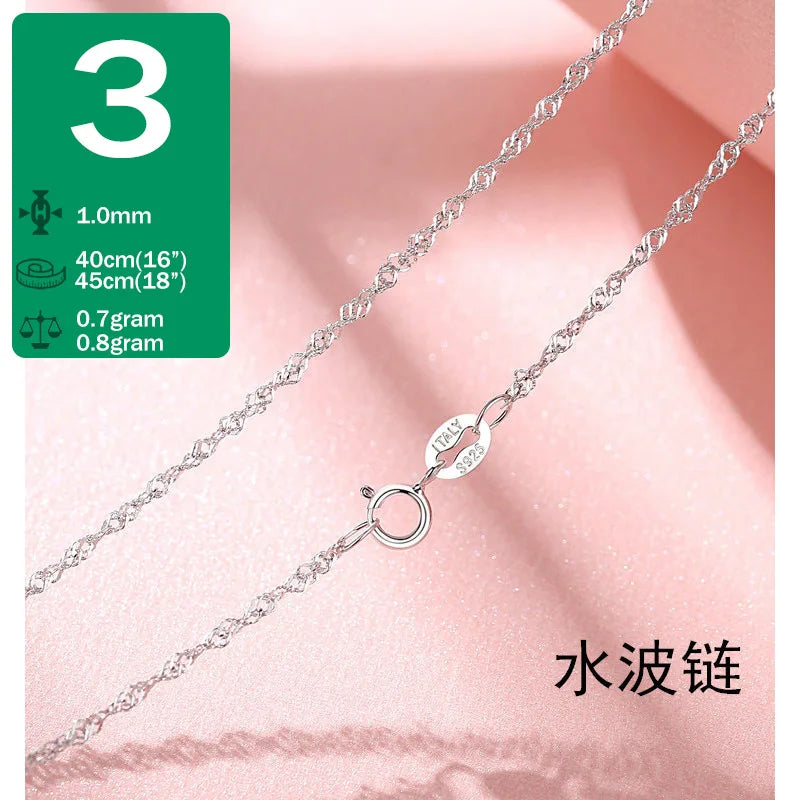 Water-wave Snake Beads Box Chain 40/45cm Necklace DC25