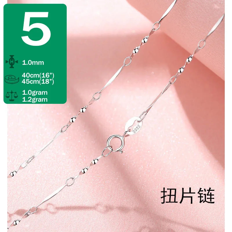 Water-wave Snake Beads Box Chain 40/45cm Necklace DC25