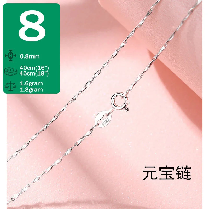 Water-wave Snake Beads Box Chain 40/45cm Necklace DC25