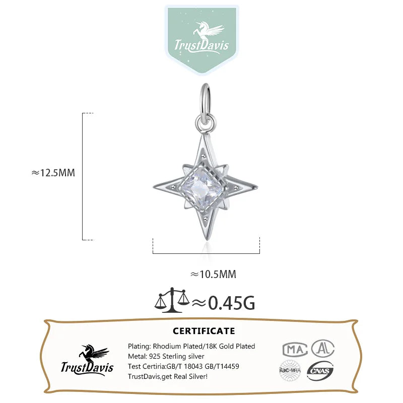 Personality Fashion Sweet Star CZ Charm Pendant Handmade DIY Accessories DZ409