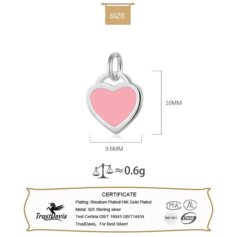 Heart Charm Pendant DIY Necklace Bracelet Accessories HY634
